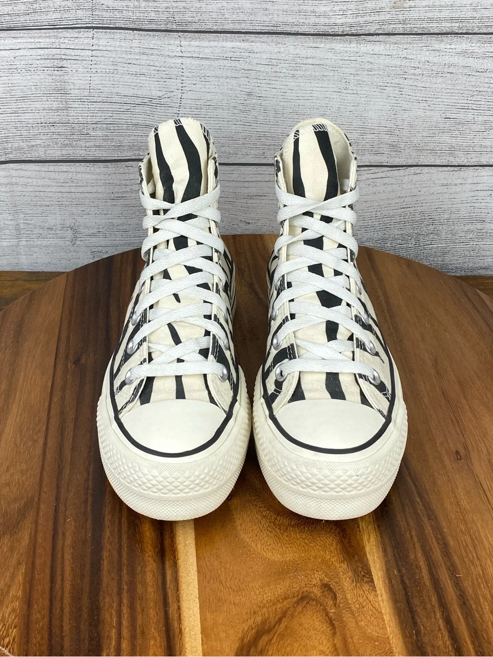 Converse Chuck Taylor All Star High Lift Platform Zebra Stripe Shoes Women’s 6.5